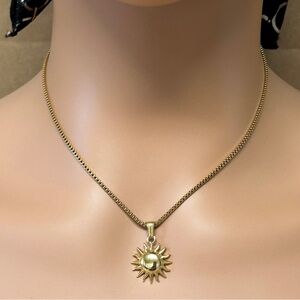 Celestial Gold Sun Pendant Necklace